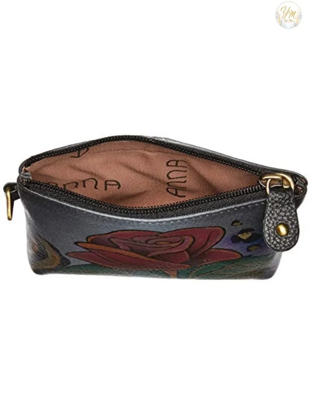 Hand Painted Leather Coin Pouch Purse